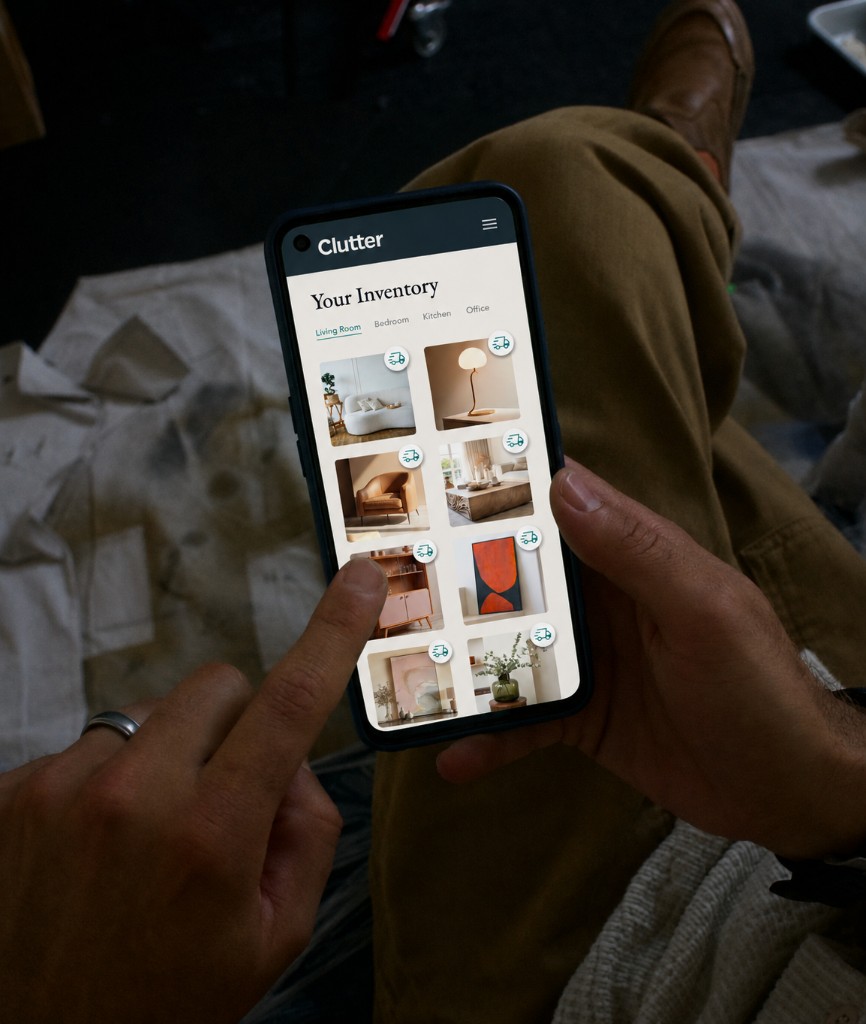 Customer browsing their photo inventory in the Clutter app